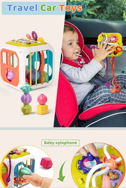 booko Activity Cube 7in1 – Montessori Toy for 1-2 Year Old Babies