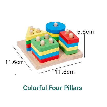 Montessori Wooden Toys Set Preschool Educational Learning Toys for Kids 7 Pieces