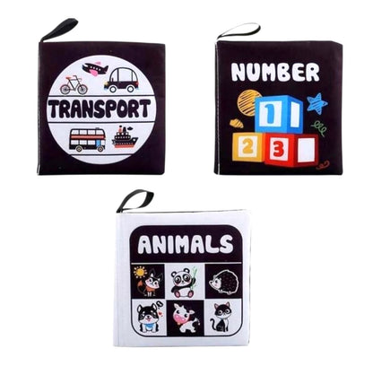 Black & White Baby Books – Soft Educational Set (Pack of 3)