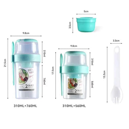 Leakproof Kids Food Container – 2-Layer with Spoon & Handle