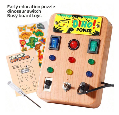 Montessori Led Light Switch Busy Board for Kids product image showing safe and cute design for babies