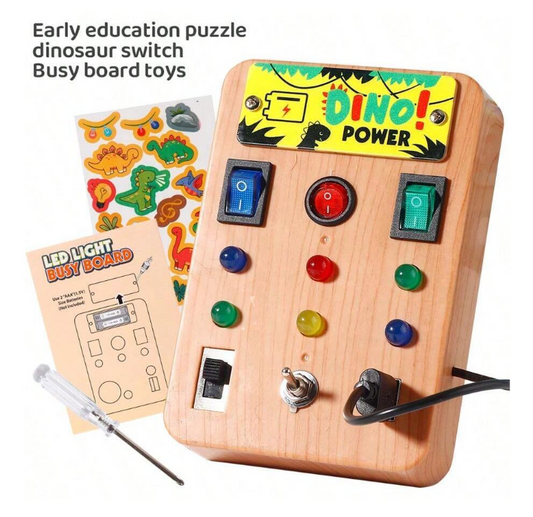 Montessori Led Light Switch Busy Board for Kids