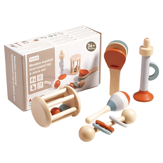 Early Learning Wooden Music Instrument Toys Kit 5pcs/Set