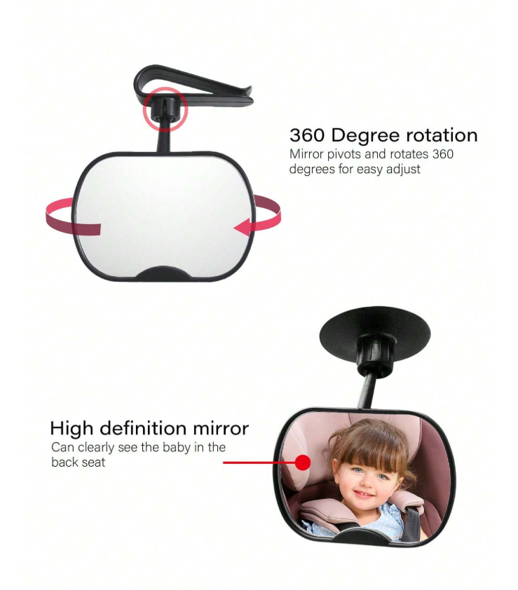 Mini Baby Rear Front Seat Mirror