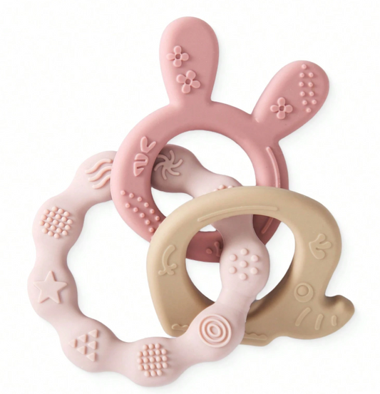 Silicone Baby Teether product image showing safe and cute design for babies